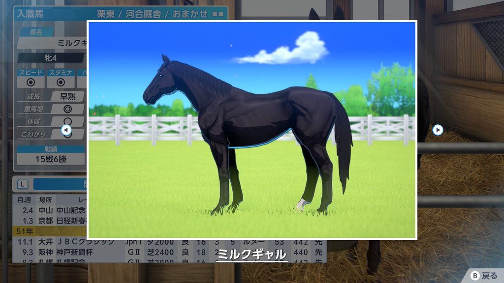 ダービスタリオン2の青毛馬の画像