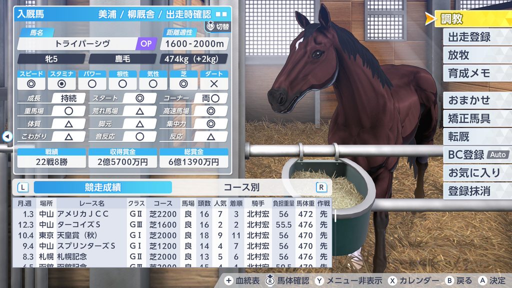 ダビスタ2の産駒の引退時サンプル